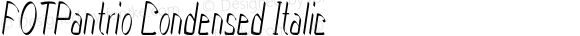 FOTPantrio Condensed Italic