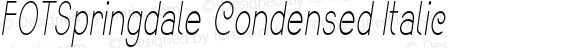 FOTSpringdale Condensed Italic
