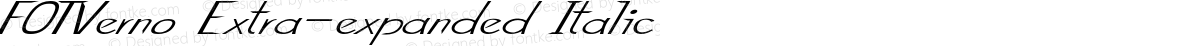 FOTVerno Extra-expanded Italic