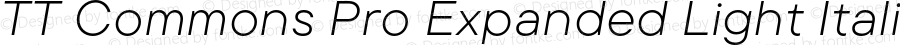 TT Commons Pro Expanded Light Italic