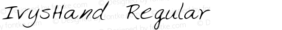 IvysHand Regular The IMSI MasterFonts Collection, tm 1996 IMSI (International Microcomputer Software Inc.)