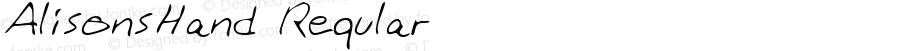 AlisonsHand Regular The IMSI MasterFonts Collection, tm 1996 IMSI (International Microcomputer Software Inc.)