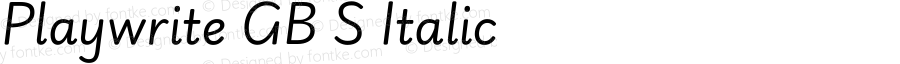 Playwrite GB S Italic Version 1.002