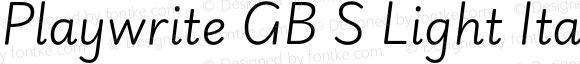 Playwrite GB S Light Italic