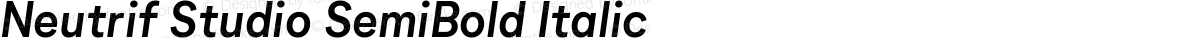 Neutrif Studio SemiBold Italic