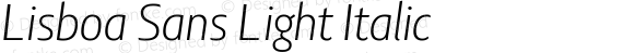 Lisboa Sans Light Italic