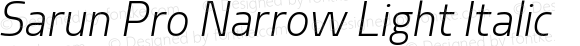 Sarun Pro Narrow Light Italic