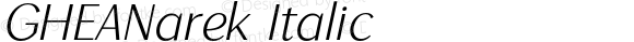 GHEANarek Italic 1.000