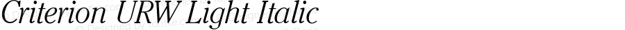 Criterion URW Light Italic