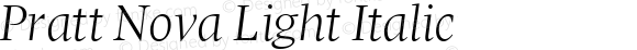 Pratt Nova Light Italic