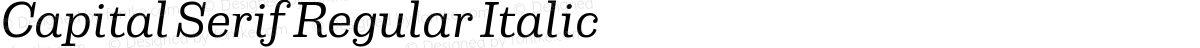 Capital Serif Regular Italic