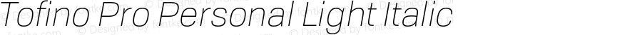 Tofino Pro Personal Light Italic