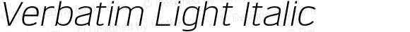 Verbatim Light Italic