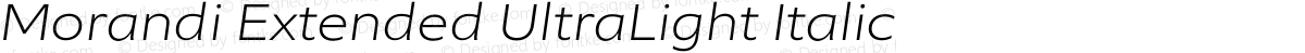 Morandi Extended UltraLight Italic