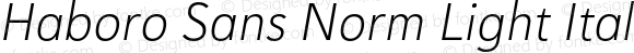 Haboro Sans Norm Light Italic