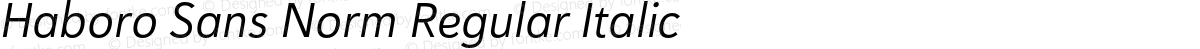 Haboro Sans Norm Regular Italic