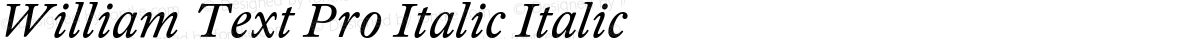 William Text Pro Italic Italic