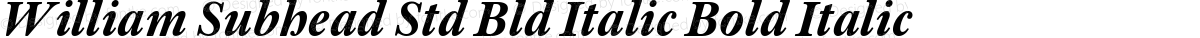 William Subhead Std Bld Italic Bold Italic