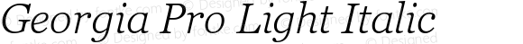 Georgia Pro Light Italic