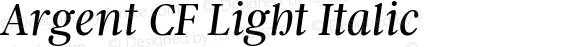 Argent CF Light Italic