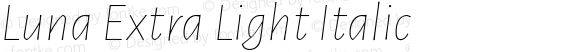 Luna Extra Light Italic