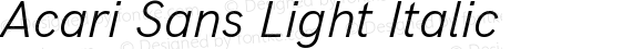 Acari Sans Light Italic