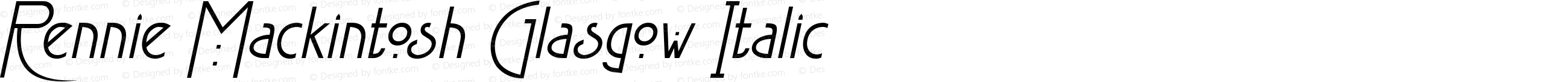 Rennie Mackintosh Glasgow Italic