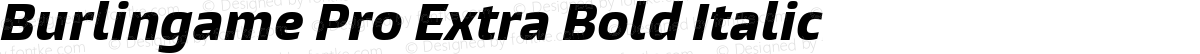 Burlingame Pro Extra Bold Italic