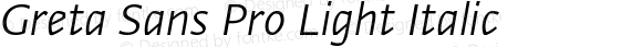 Greta Sans Pro Light Italic