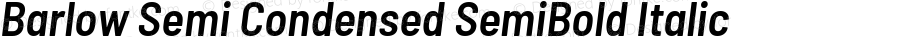 Barlow Semi Condensed SemiBold Italic