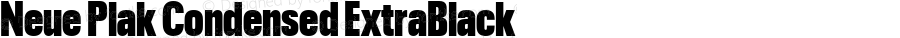 Neue Plak Condensed ExtraBlack