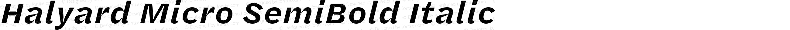 Halyard Micro SemiBold Italic