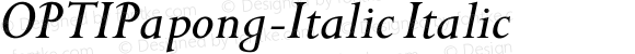 OPTIPapong-Italic Italic