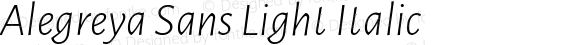 Alegreya Sans Light Italic