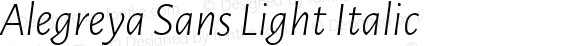 Alegreya Sans Light Italic