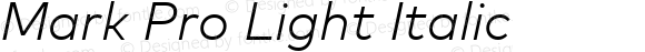 Mark Pro Light Italic