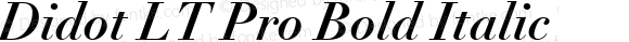 Didot LT Pro Bold Italic