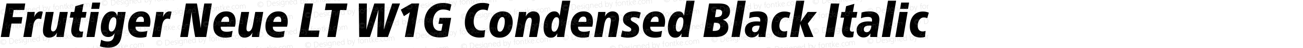 Frutiger Neue LT W1G Condensed Black Italic