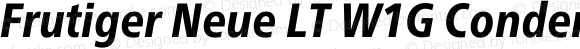 Frutiger Neue LT W1G Condensed Heavy Italic