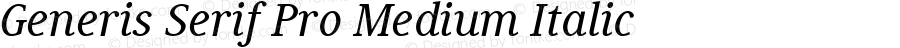 Generis Serif Pro Medium Italic