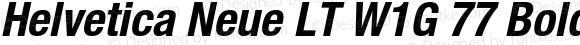 Helvetica Neue LT W1G 77 Bold Condensed Oblique