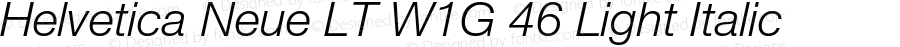 Helvetica Neue LT W1G 46 Light Italic