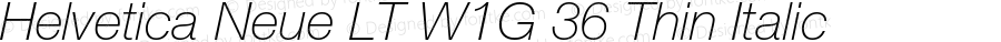 Helvetica Neue LT W1G 36 Thin Italic