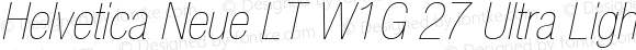 Helvetica Neue LT W1G 27 Ultra Light Condensed Oblique