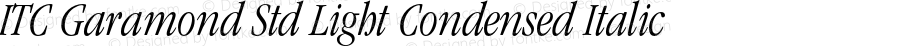 ITC Garamond Std Light Condensed Italic