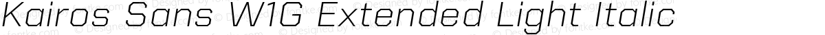 Kairos Sans W1G Extended Light Italic