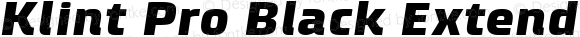 Klint Pro Black Extended Italic