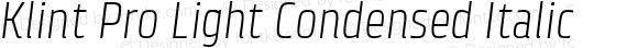 Klint Pro Light Condensed Italic