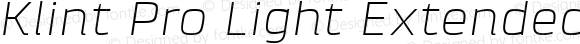 Klint Pro Light Extended Italic