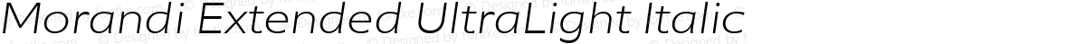 Morandi Extended UltraLight Italic